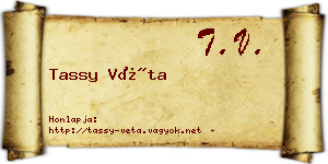 Tassy Véta névjegykártya